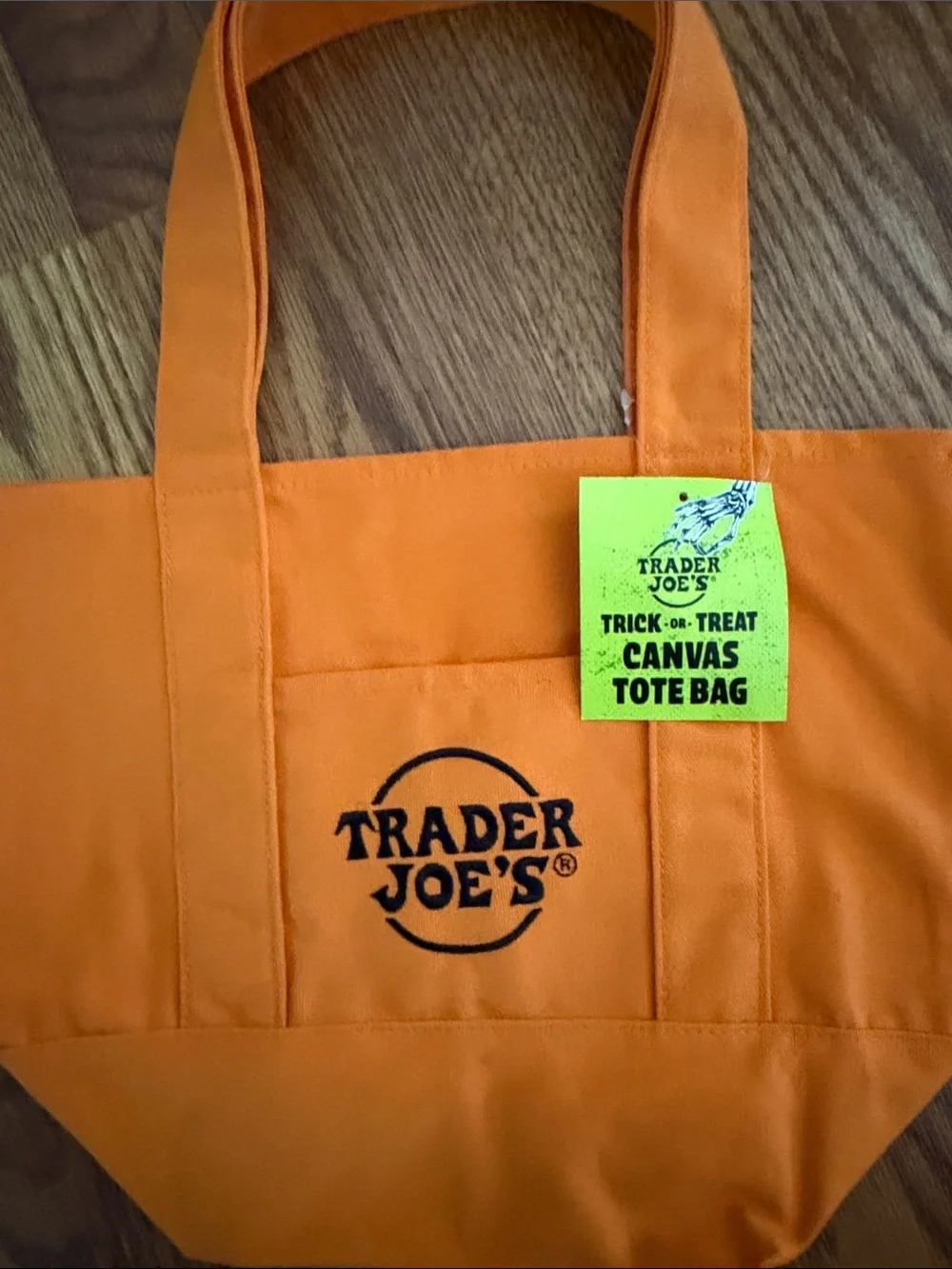 Trader Joe's Orange Canvas Tote Bag with Logo
